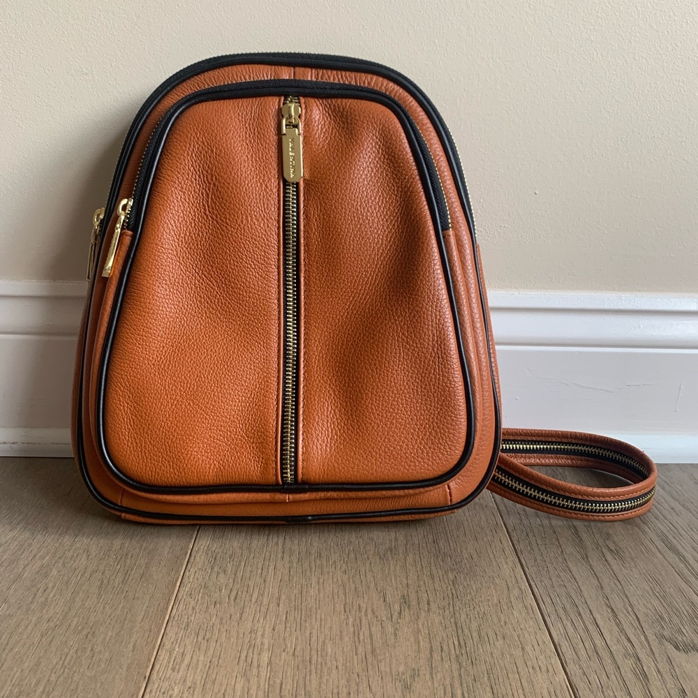 🇮🇹Valentina Rust Colored Crossbody Bag with Black Accents